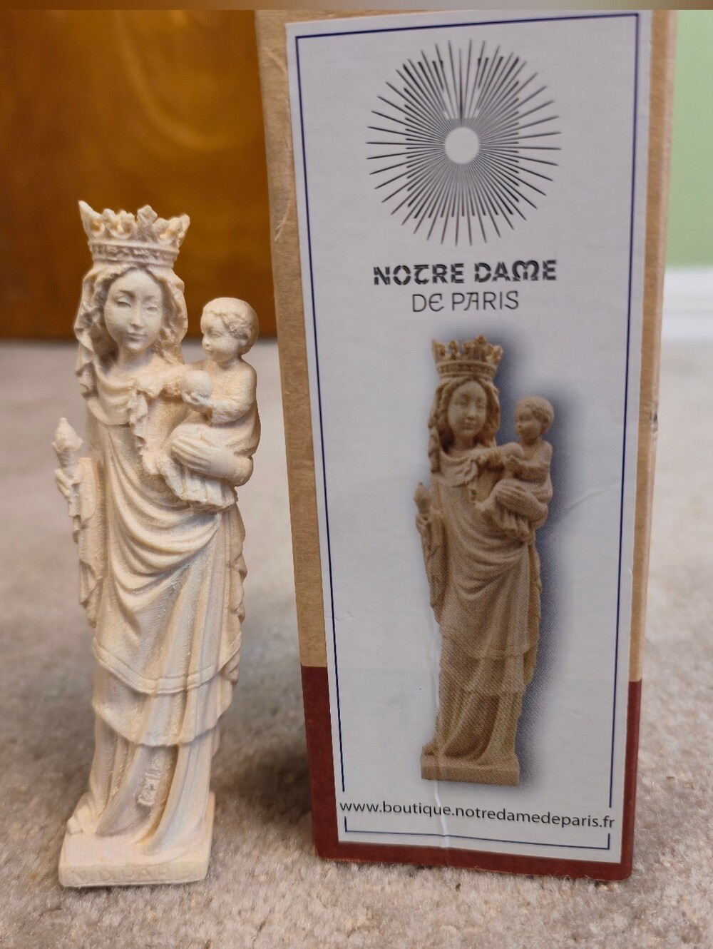 14" Notre-Dame de Paris Virgin & Child Gothic Madonna